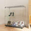 Vitrine en verre trempé, armoire à vin, armoire de rangement, classeur, avec bande lumineuse à DEL Bluetooth, roulettes pivotantes verrouillables, convient aux sols inégaux, peut être placé n'importe où, noir-112606398