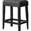 Table de salle à manger 3 pièces pour comptoir - table en bois massif avec prise électrique, 2 ports, tabourets de sièges, noir anthracite, design rustique et transitionnel, table de 60 po, sièges 2, rectangulaire, prise de style