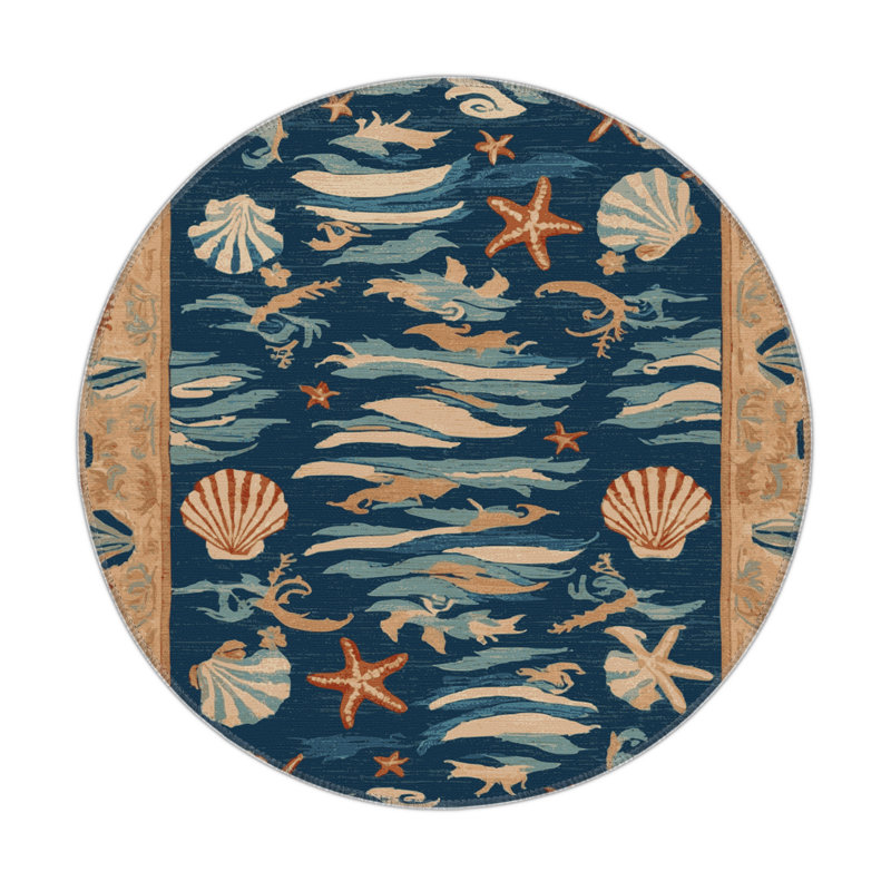 Tapis turc intérieur et extérieur gris, Rond 5 pi