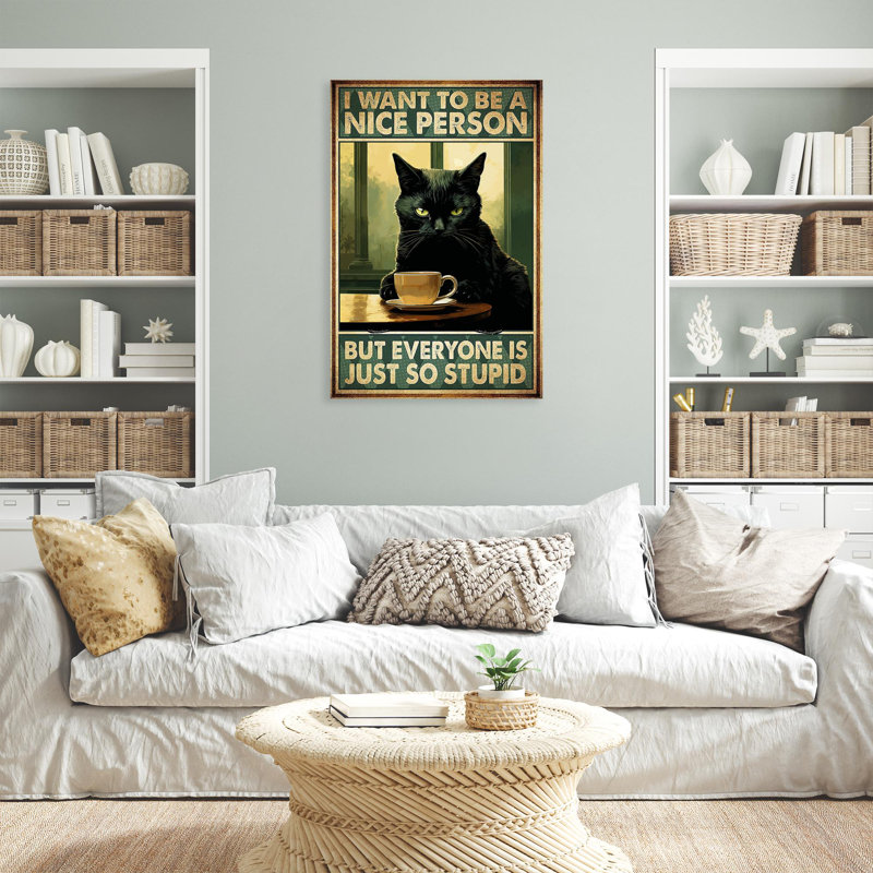 Impression sur toile, "Balck Cat I Want To Be A Nice", H 14 po x l 11 po x P 1,25 po