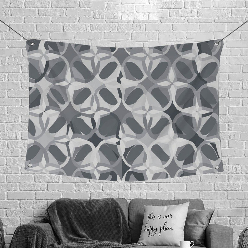 Tapisserie murale à motif géométrique_12521, H 68 po x l 80 po