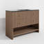 Meuble-lavabo simple autoportant de style ferme moderne de 48 po avec comptoir en R, grand coin en R, tiroirs à fermeture douce sous plan, poignées en laiton brossé-1573731290