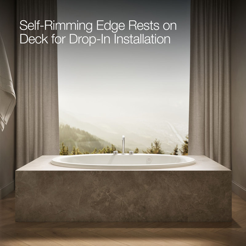 Sunward 66-In X 42-In Heated Bubblemassage Air Bath With Bask, Reversible Drain, Biscuit