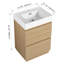 Meuble-lavabo moderne de 24 pouces avec lavabo simple, double tiroir et bois d'ingénierie imperméable pour un rangement efficace et un entretien facile-126233493-126233496