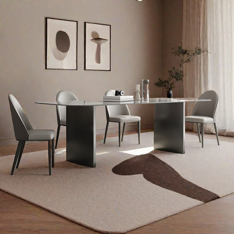 Ensemble de table et chaises de salle à manger Italian Rock, H 29,52 po x L 70,86 po x l 35,43 po