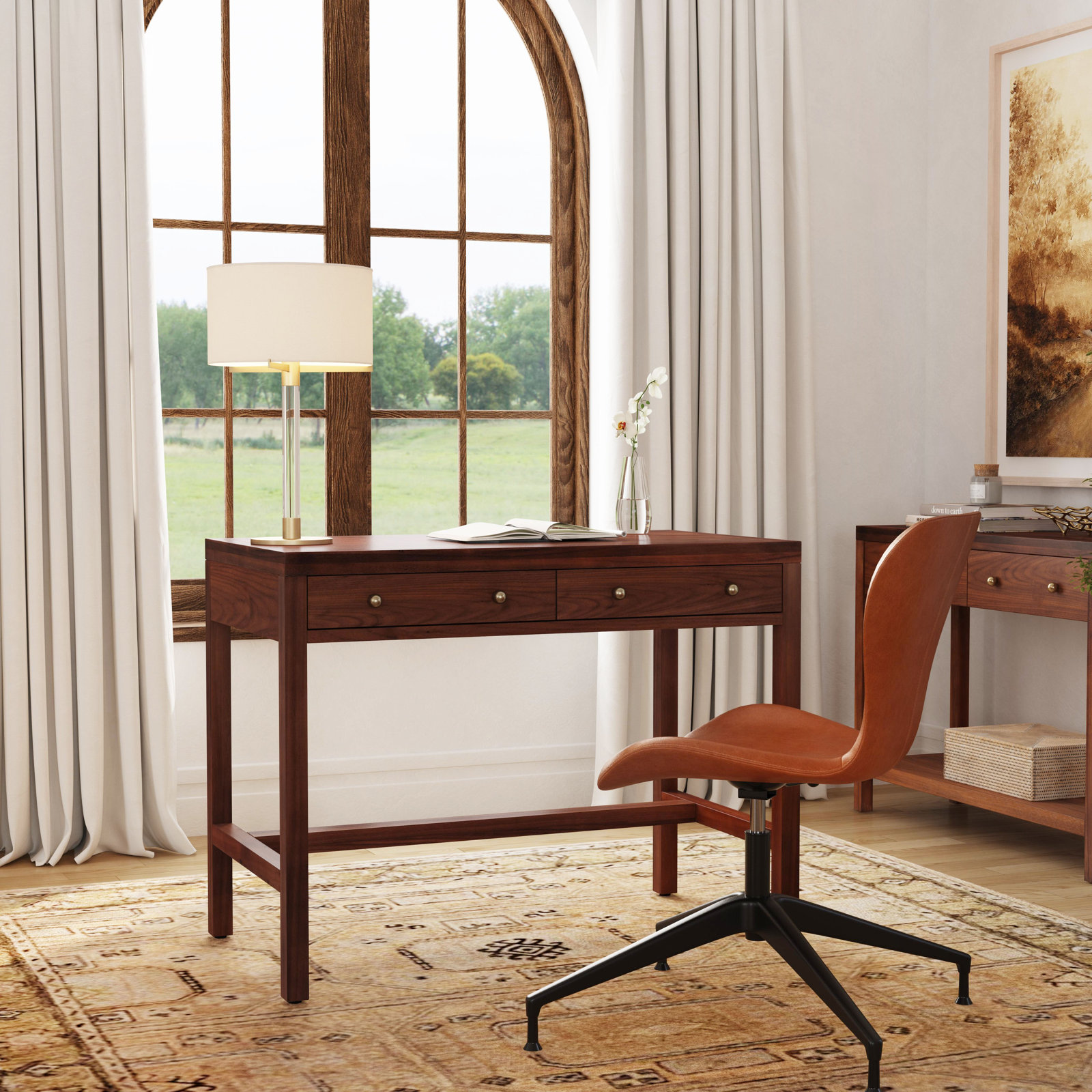 Celine 40" Writing Desk, Walnut 