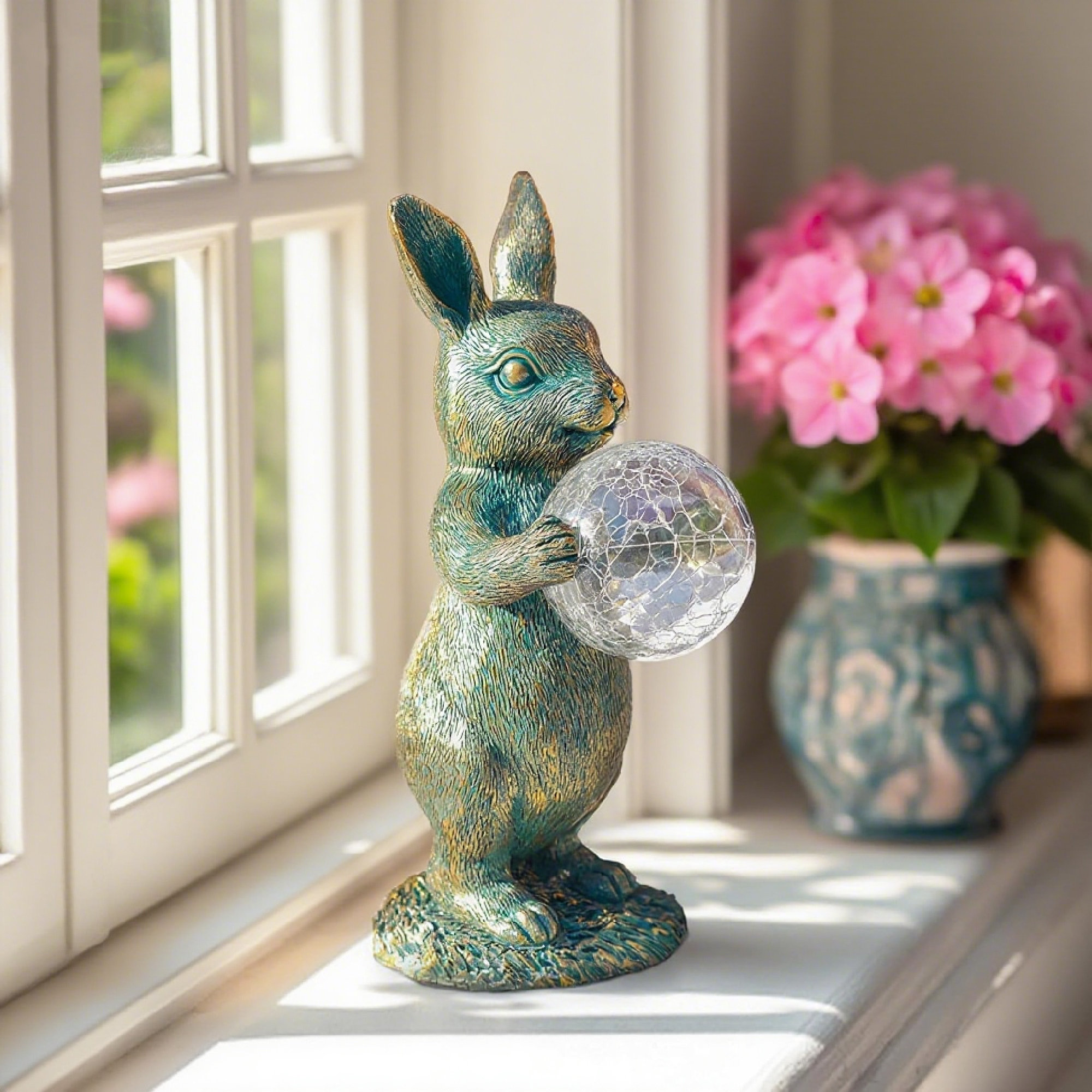 Trinx Solar Rabbit Garden Statue With Wider Base & Reinforced Weight ...