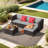 Lockney Modern 4-Person Outdoor Patio Set with Cushions, UV & Rust-Resistant Wicker Frame-506321546