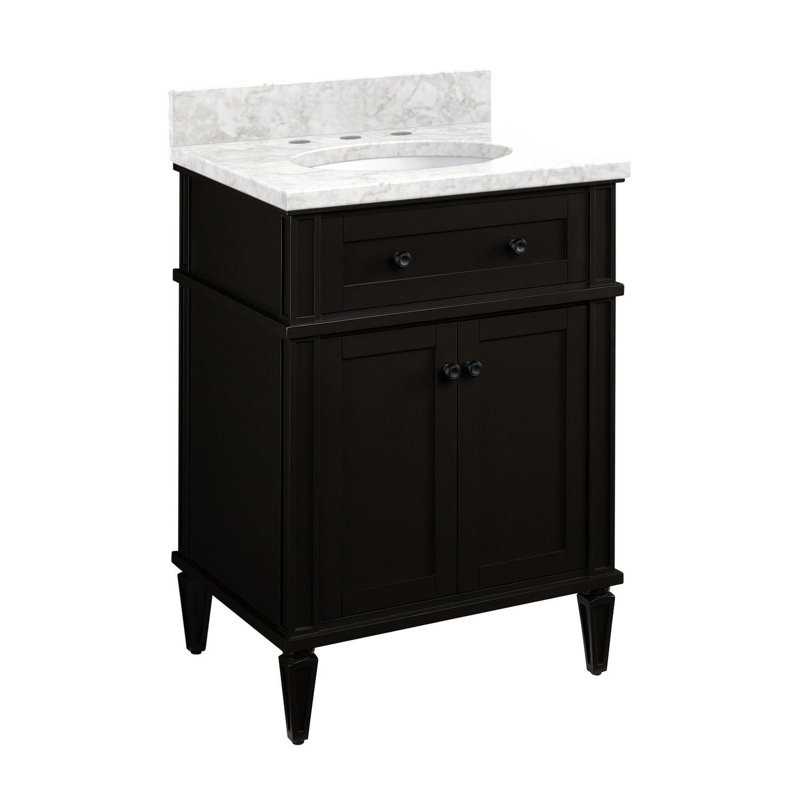24" Elmdale Vanity with Undermount Sink - Charcoal Black - Vanity Cabinet Only, Carrara Marble