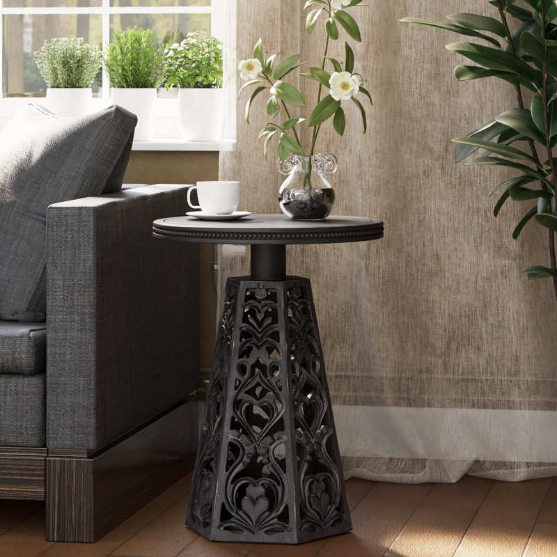 Table de bout Rustic, Noir