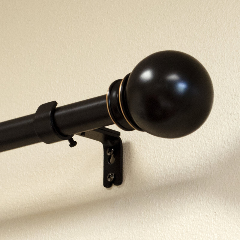 Havsa Steel Adjustable Single Curtain Rod, Oil Rubbed Bronze