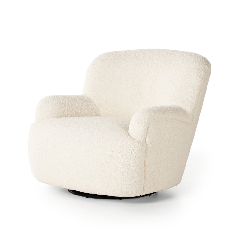 Kadon Swivel Armchair, Sheepskin Natural Sherpa