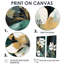 Plantes blanches bleu sarcelle dans le chaos IV - art mural sur toile blanc 2 panneaux-413177413-413177418-413177419