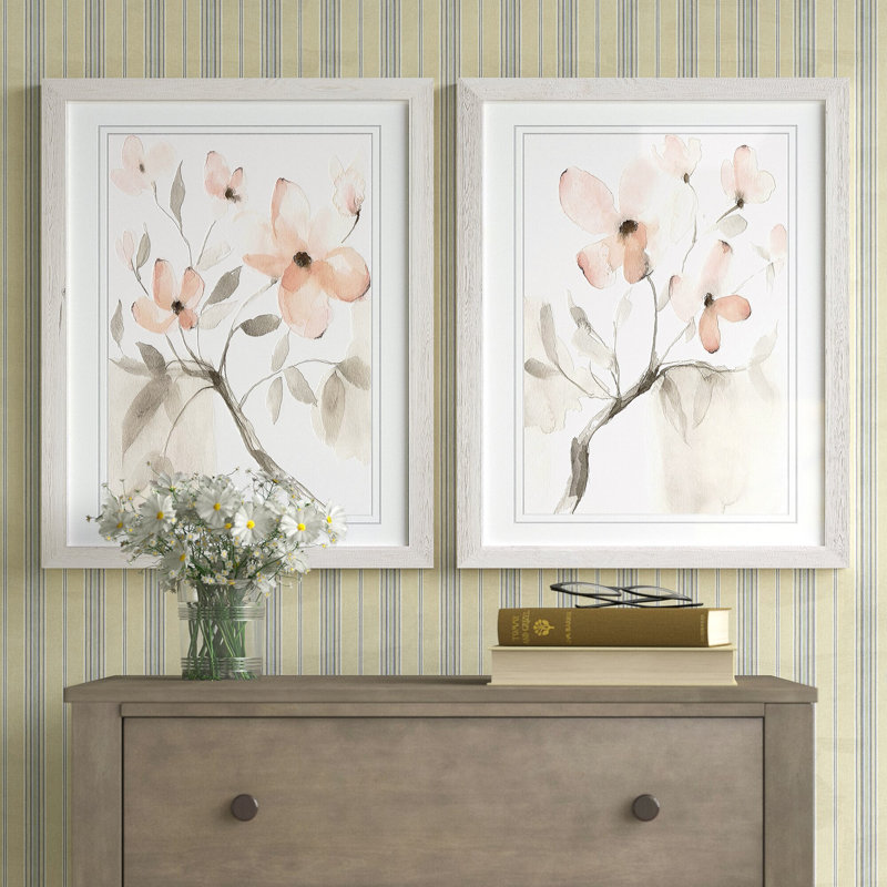 " Dogwood Dream I " by Vincent Van Gogh 2 - Pieces, 20" H x 16" W , White, Framed Print with Mat