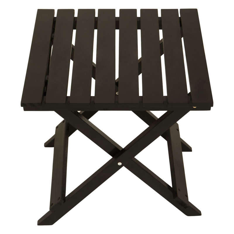 Christianson Square Poplar Folding Outdoor , 46cm cm W 46cm cm D, Black