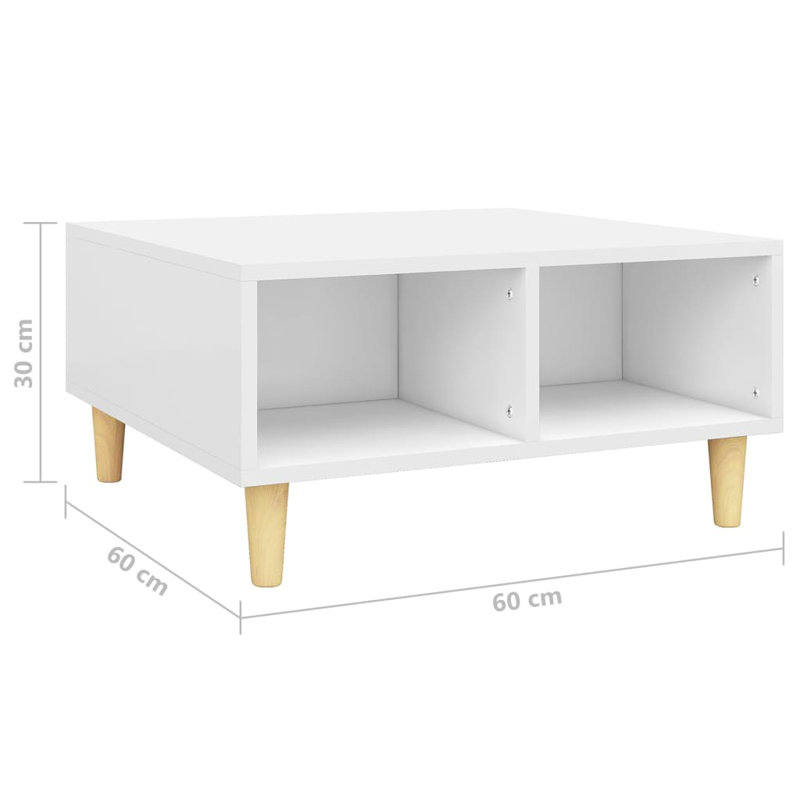 Stapleford Four Leg Coffee Table with Storage, White/Oak
