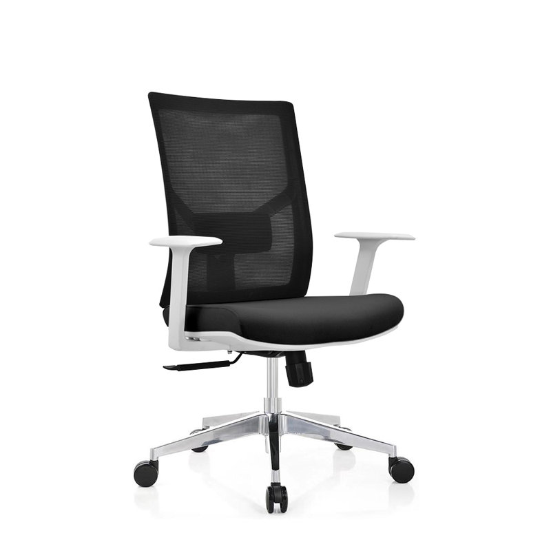 Chaise de travail Desdemona, Noir, Pas de repose-tête, Blanc