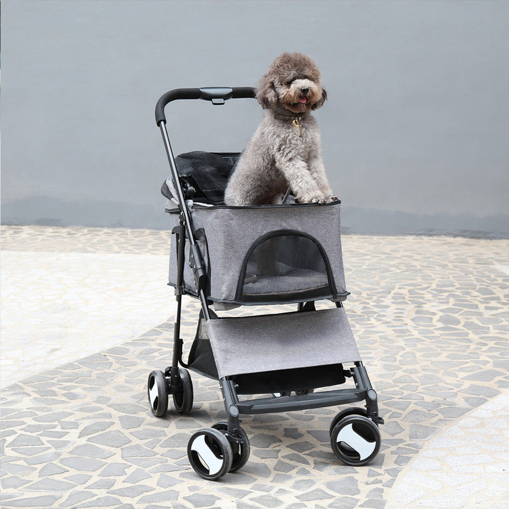 BingoPaw Foldable Pet Stroller with Detachable Carrier & Reviews | Wayfair
