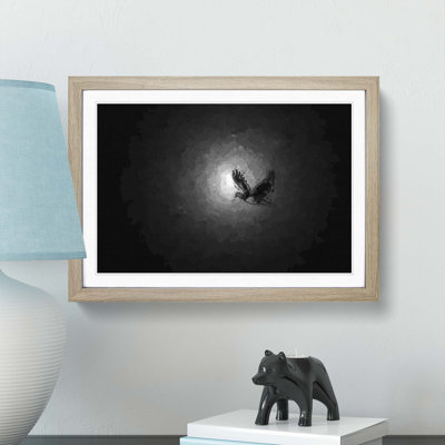 Flying Dove Bird in Abstract - Framed Print