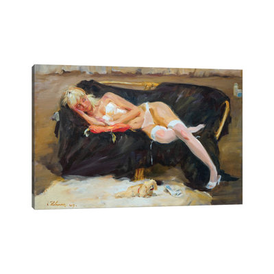 Sleeping Woman 1 Piece Wrapped Canvas Painting