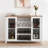Wine Bar Cabinet With Led Light,Home Coffee Cabinet With Wine And Glass Rack,Kitchen Buffet Sideboard With Storage,Liquor Cabinet For Bar,Dining Room,Kitchen-1362667351