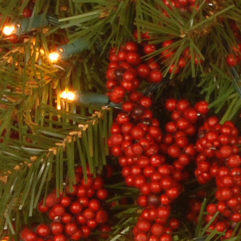 The Holiday Aisle® 24in. Valley Pine Wreath with Battery Operated Warm White LED Lights