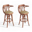 Chaise avec accoudoirs à dossier solide kaki noisette (ensemble de 2)-818994386