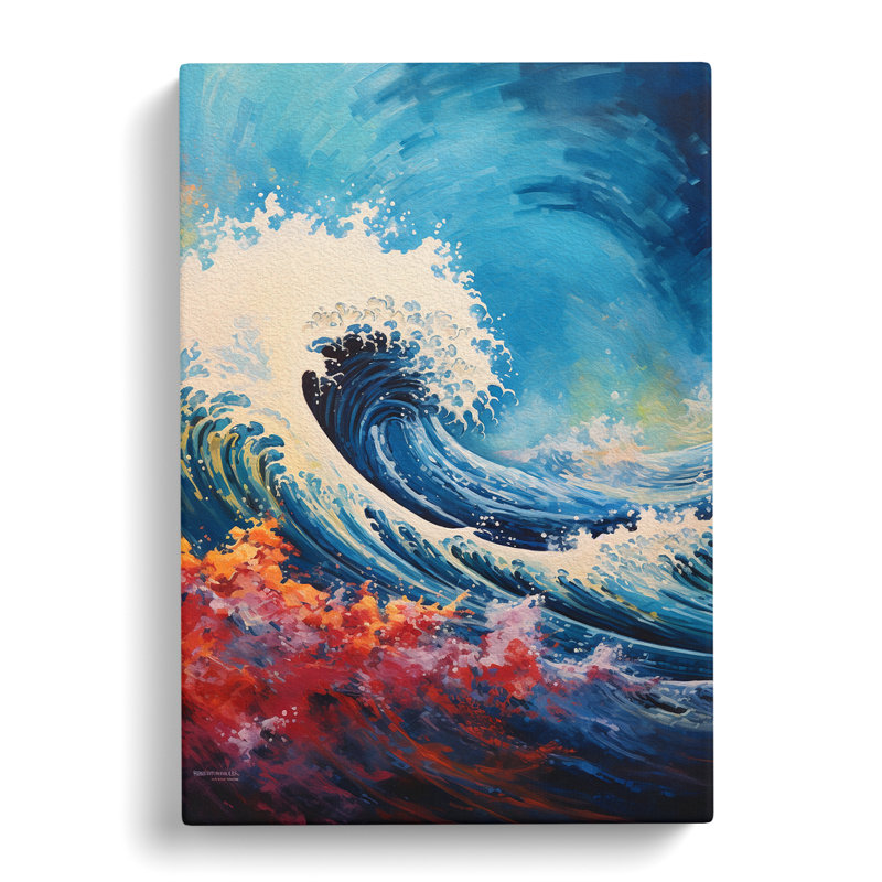Wave Japanese Impressionism - Wrapped Canvas, 60cm H x 40cm W x 3cm D