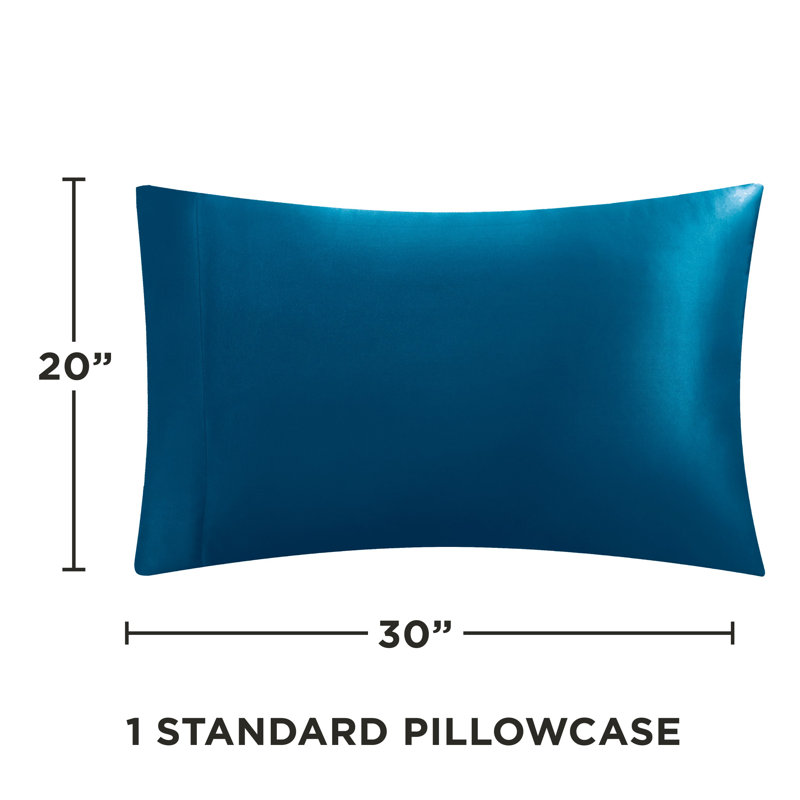 Juicy Couture Premium Silky Satin Sheet Sets, Twin Sheet Set with 1 Pillowcase, Blue