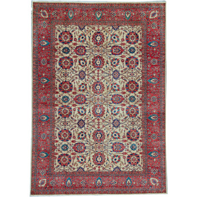 Tapis rouge noué à la main de haute qualité