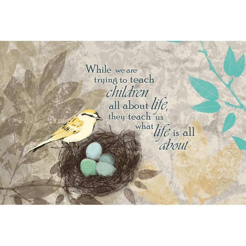 Bird Children - Wrapped Canvas Print, 20cm H x 30cm W x 3.8cm D