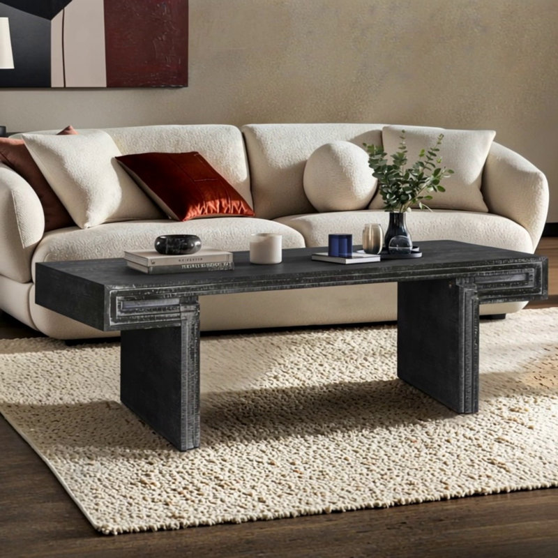 Table basse American Vintage, Noir antique