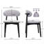 Classic Blue Cotton-Linen Upholstered Dining Side Chair with Black Solid Wood Legs, Set of 4 for Kitchen and Living Room