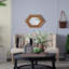 Miroir hexagonal 18,5 "x 18,5" avec cadre en bois naturel, décoration murale-1555193605