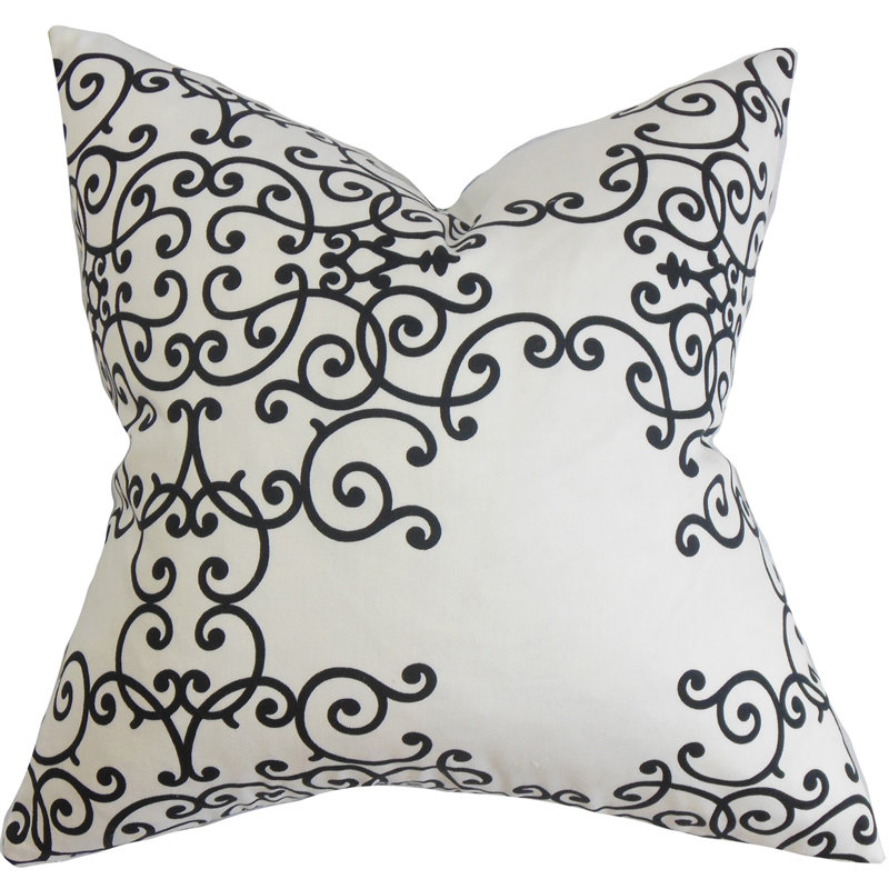 Coussin décoratif en coton damassé Fianna, Rallonge, H 20 po x l 20 po