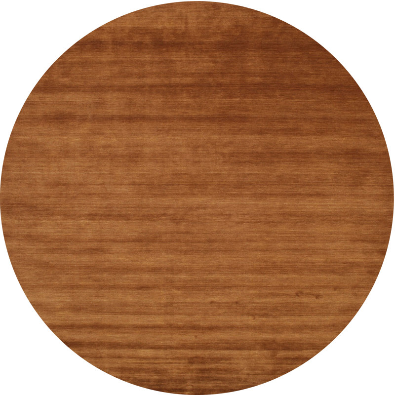 Tapis contemporain brun, Rond 5 pi