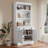 Modern Bookshelf, Freestanding Storage Bookcase With LED Lighting And Drawers