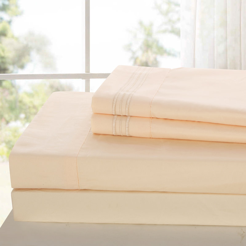 Ensemble de literie en microfibre 1800 Series, Ensemble de drap pour lit double avec deux taies d, Mauve