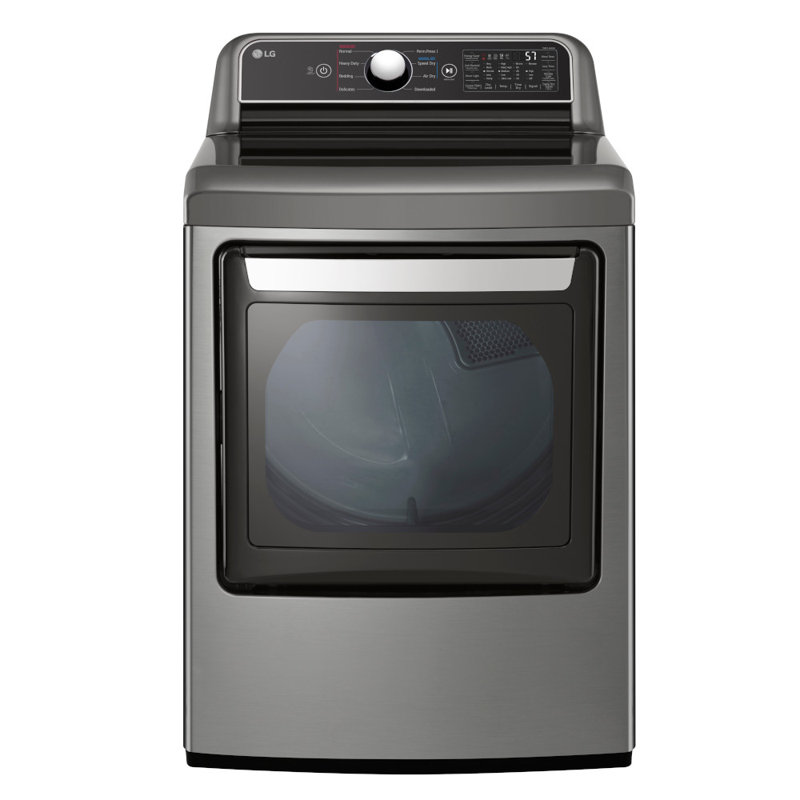 LG 7.3 cu. ft. Ultra Large Capacity Smart Wi-Fi Enabled Rear Control Gas Dryer with Easyload Door, Steel
