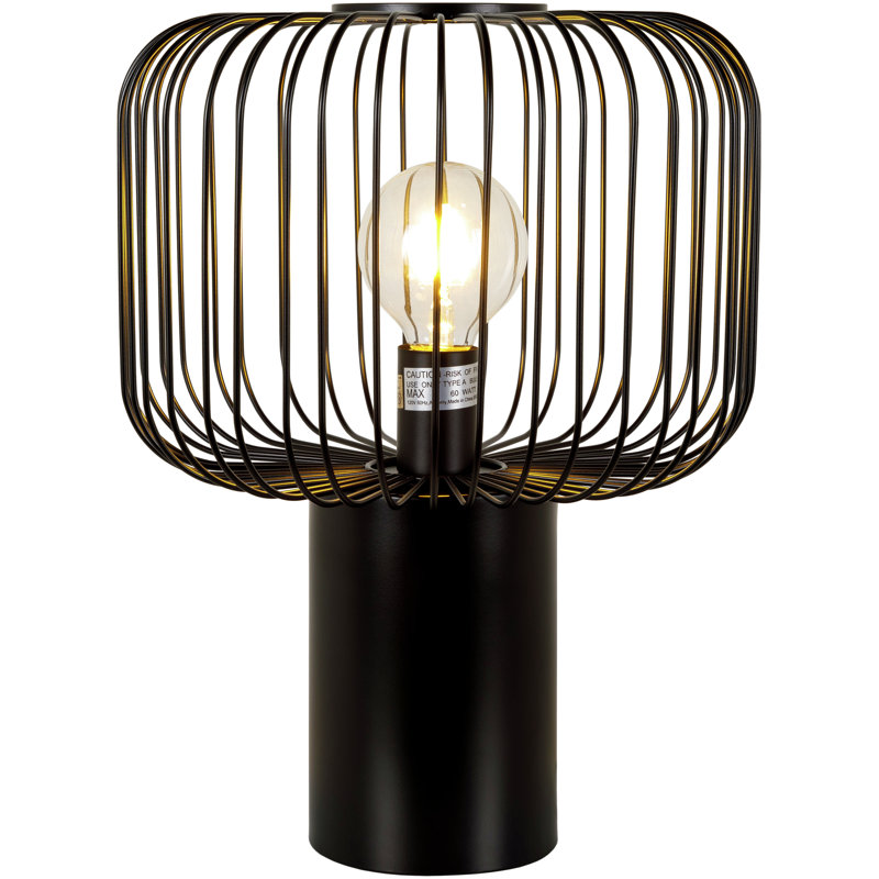 Sarette Table Lamp, 12" H x 12" W x 16" D, Black