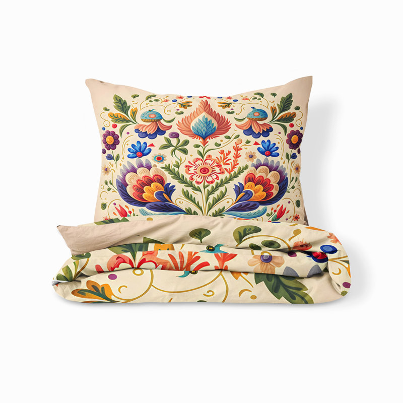 Floral Duvet Cover, Twin Duvet Cover + 1 Queen Sham