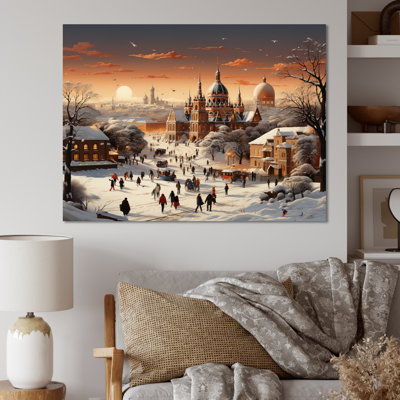 Winter Carnival Village, reproduction d'art sur toile