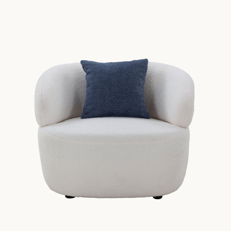 Fauteuil demi-tonneau de 35 po de largeur, Tissu beige