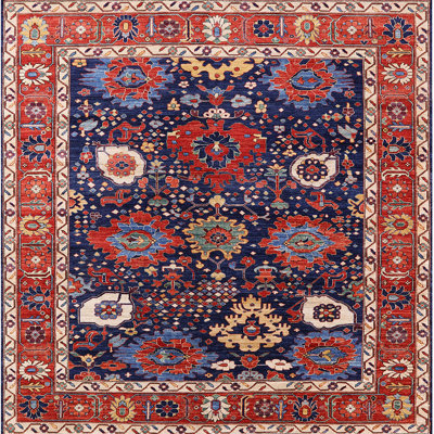 Tapis brun / rouge / bleu