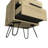 Nuvo Nightstand,Two Drawers, Hairpin Legs-1953657682