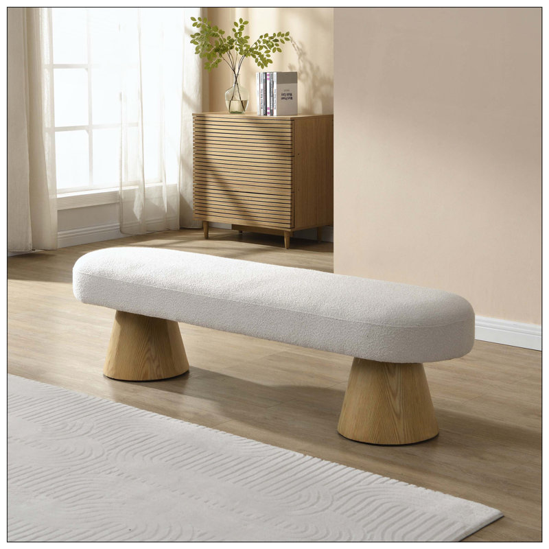 Banc de salle à manger rembourré avec repose-pieds Boucle idéal pour la salle à manger, la chambre à coucher, l'entrée et le salon