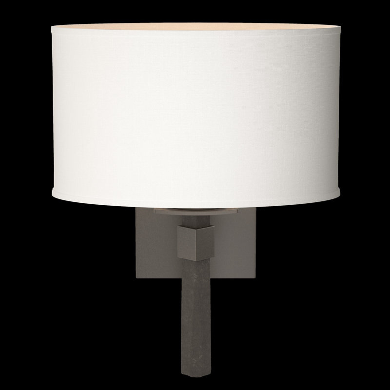 Beacon Hall Oval Drum Shade Sconce, Dark Smoke, Natural Anna