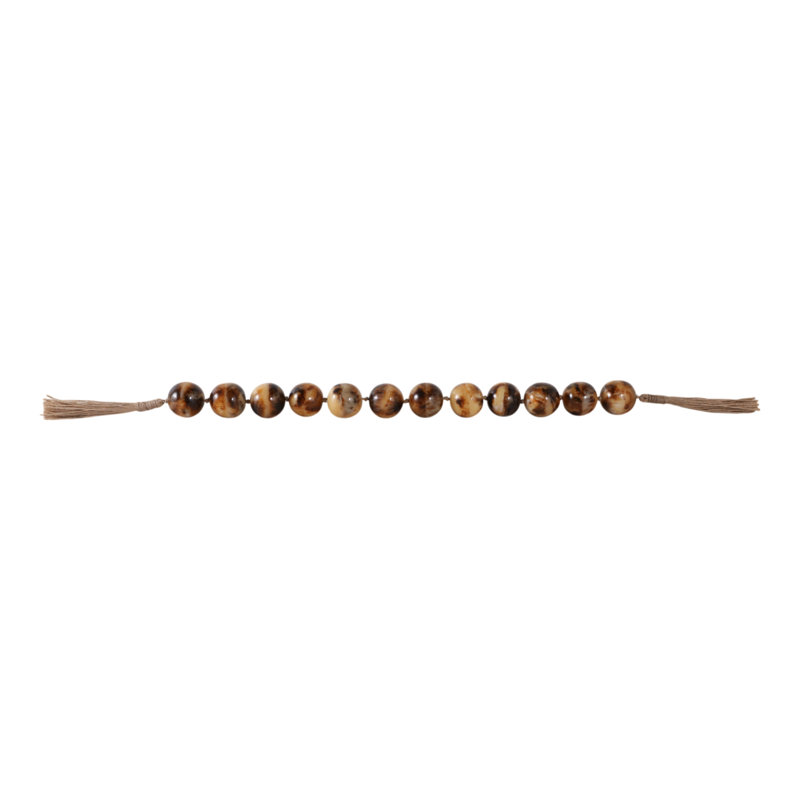 Sagebrook Home 40" Swirled 2" Resin Beaded Garland, Green, Brown