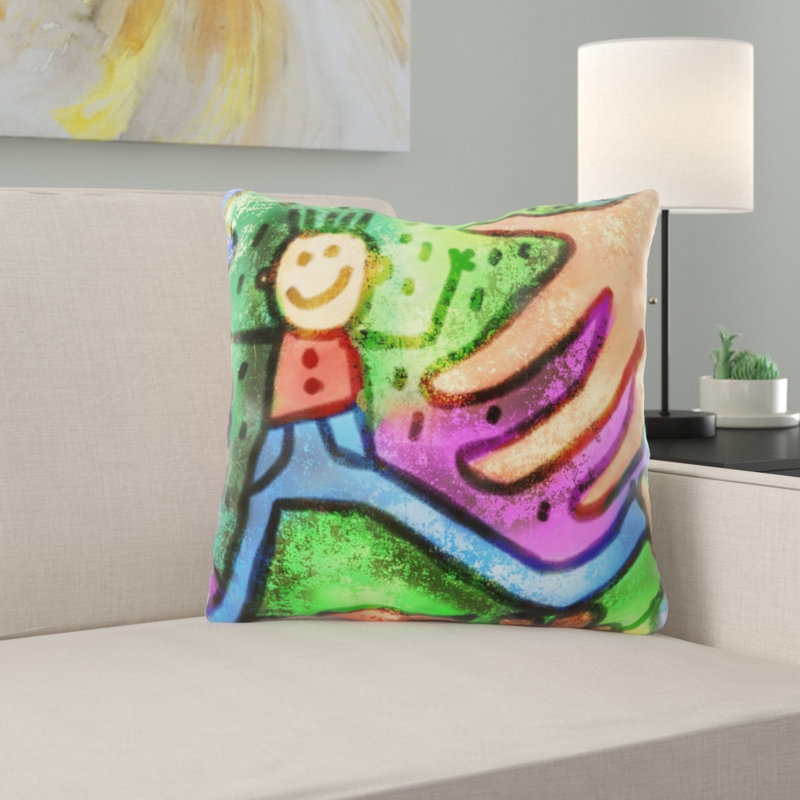 Housse de coussin d'extérieur carré Elraine, Microsuède, Intérieur