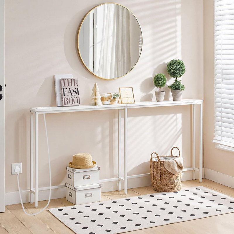 Console Table, White, White